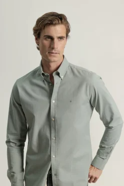 PuroEGO Camisas-Camisa oxford de algodão slim fit Verde