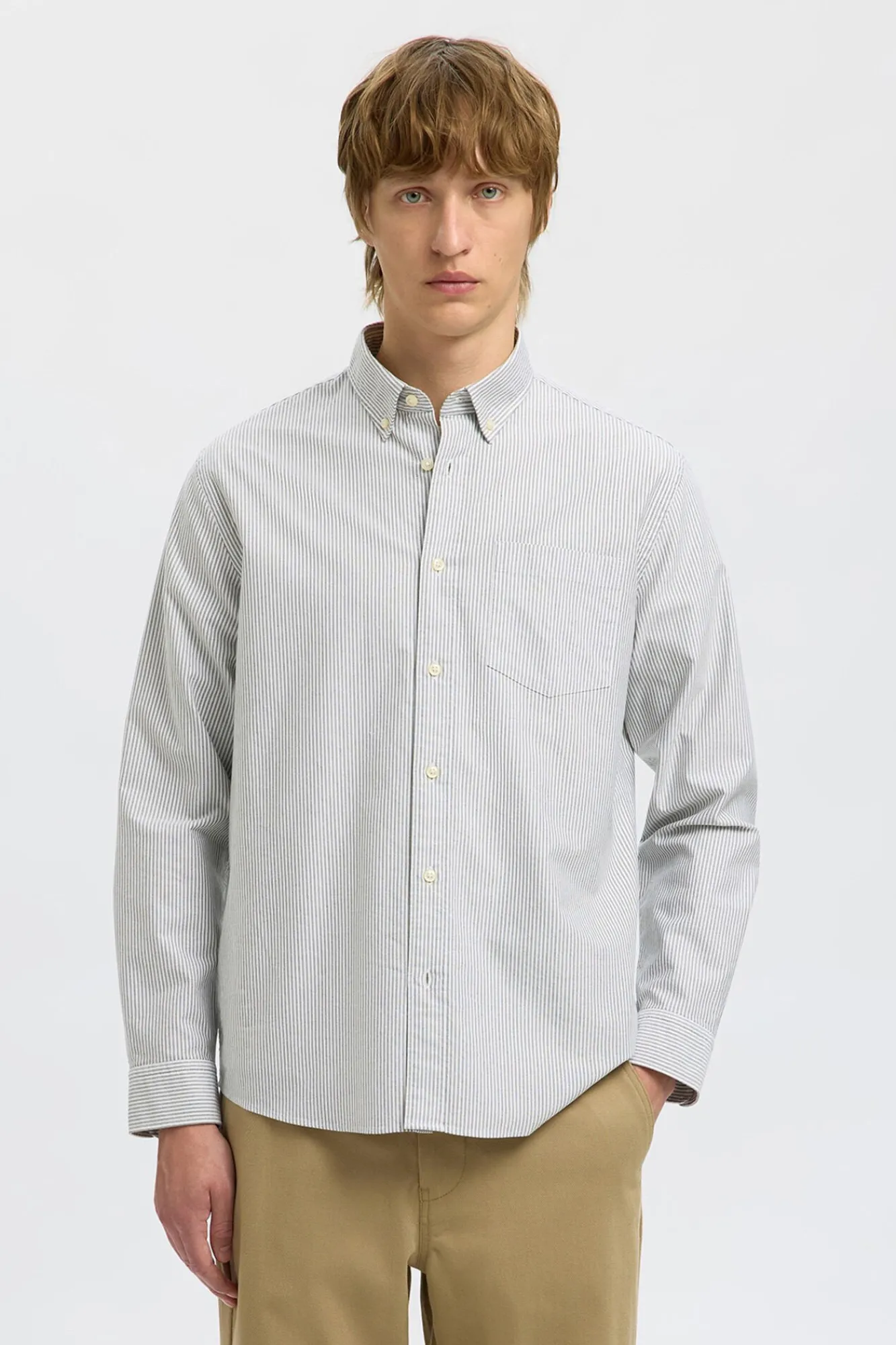 Selected Camisas-Camisa Oxford de corte regular Multicolorido