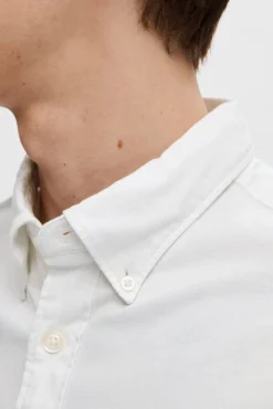 Selected Camisas-Camisa Oxford de corte regular Branco