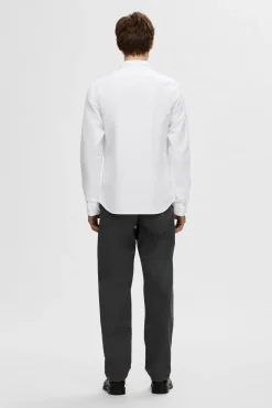 Selected Camisas-Camisa Oxford de corte regular Branco