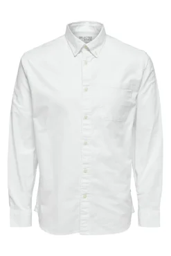 Selected Camisas-Camisa Oxford de corte regular Branco