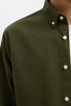 Selected Camisas-Camisa Oxford de corte regular Verde