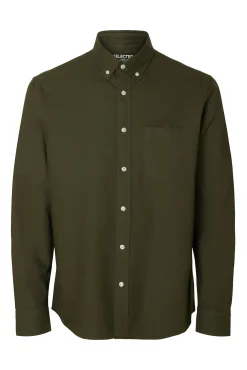 Selected Camisas-Camisa Oxford de corte regular Verde