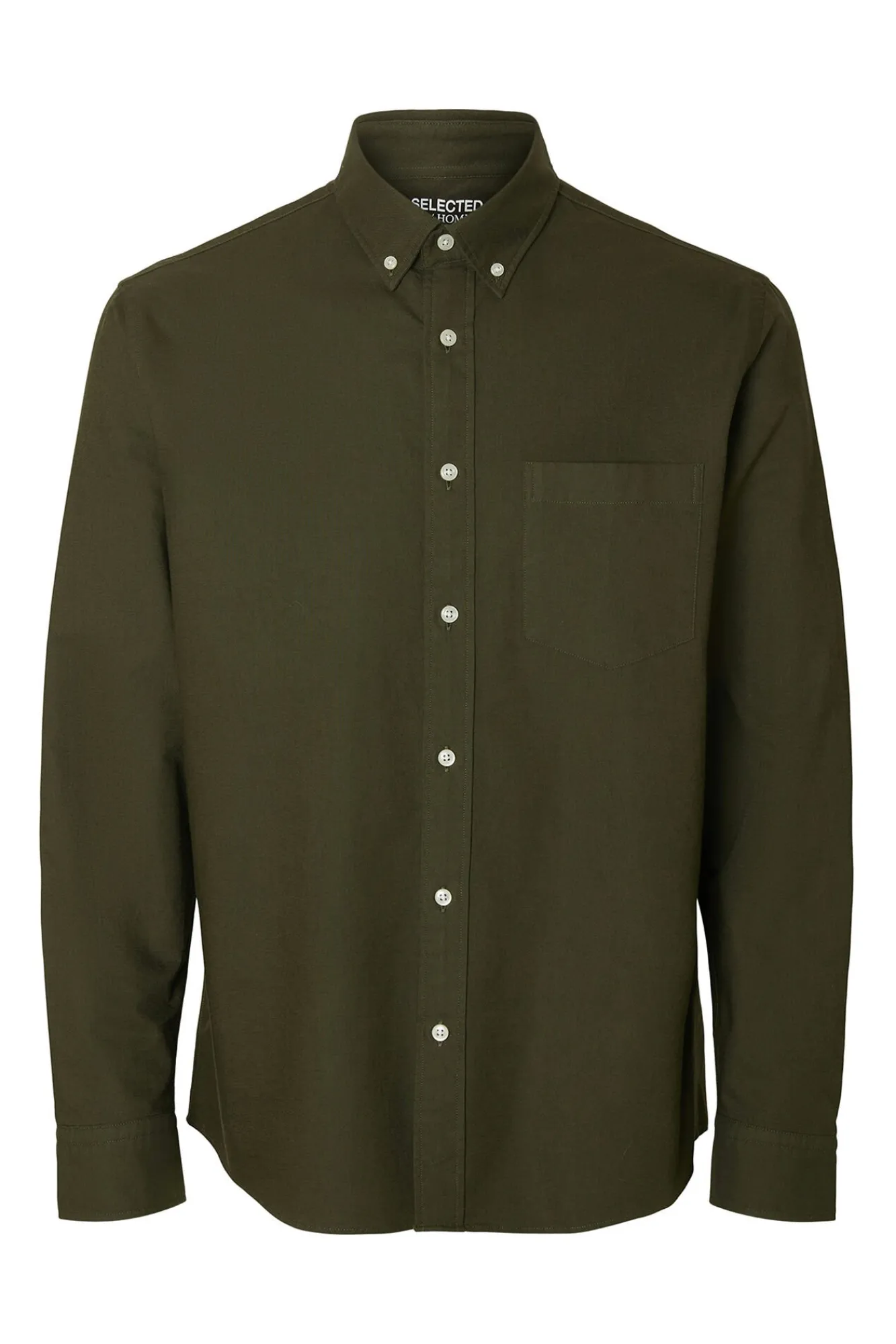 Selected Camisas-Camisa Oxford de corte regular Verde