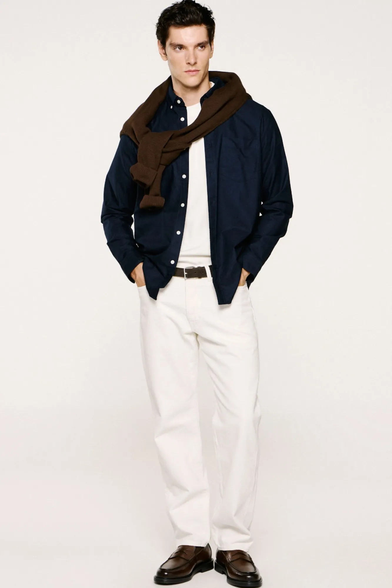 Selected Camisas-Camisa Oxford de corte regular Azul