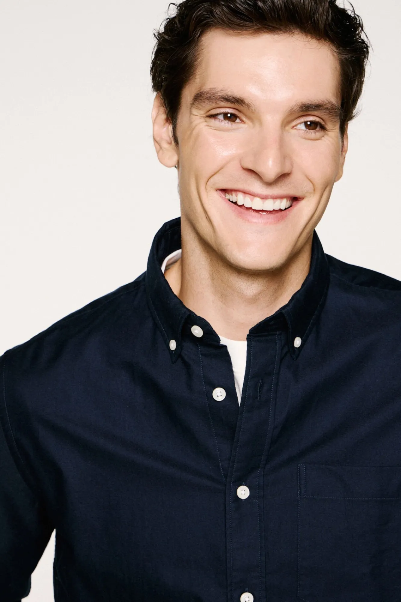 Selected Camisas-Camisa Oxford de corte regular Azul