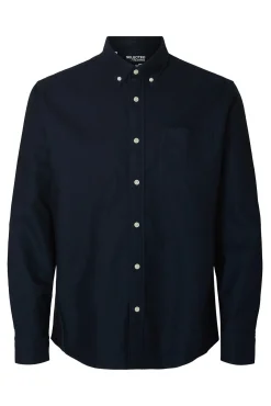 Selected Camisas-Camisa Oxford de corte regular Azul