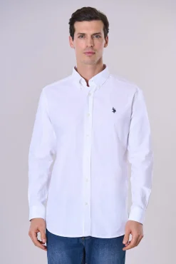 Us Polo Camisas-Camisa Oxford Dirk Branco