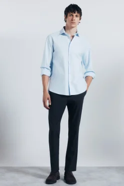 Springfield Camisas-Camisa Oxford Leve azul