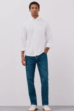 Cortefiel Camisas-Camisa oxford lisa Branco