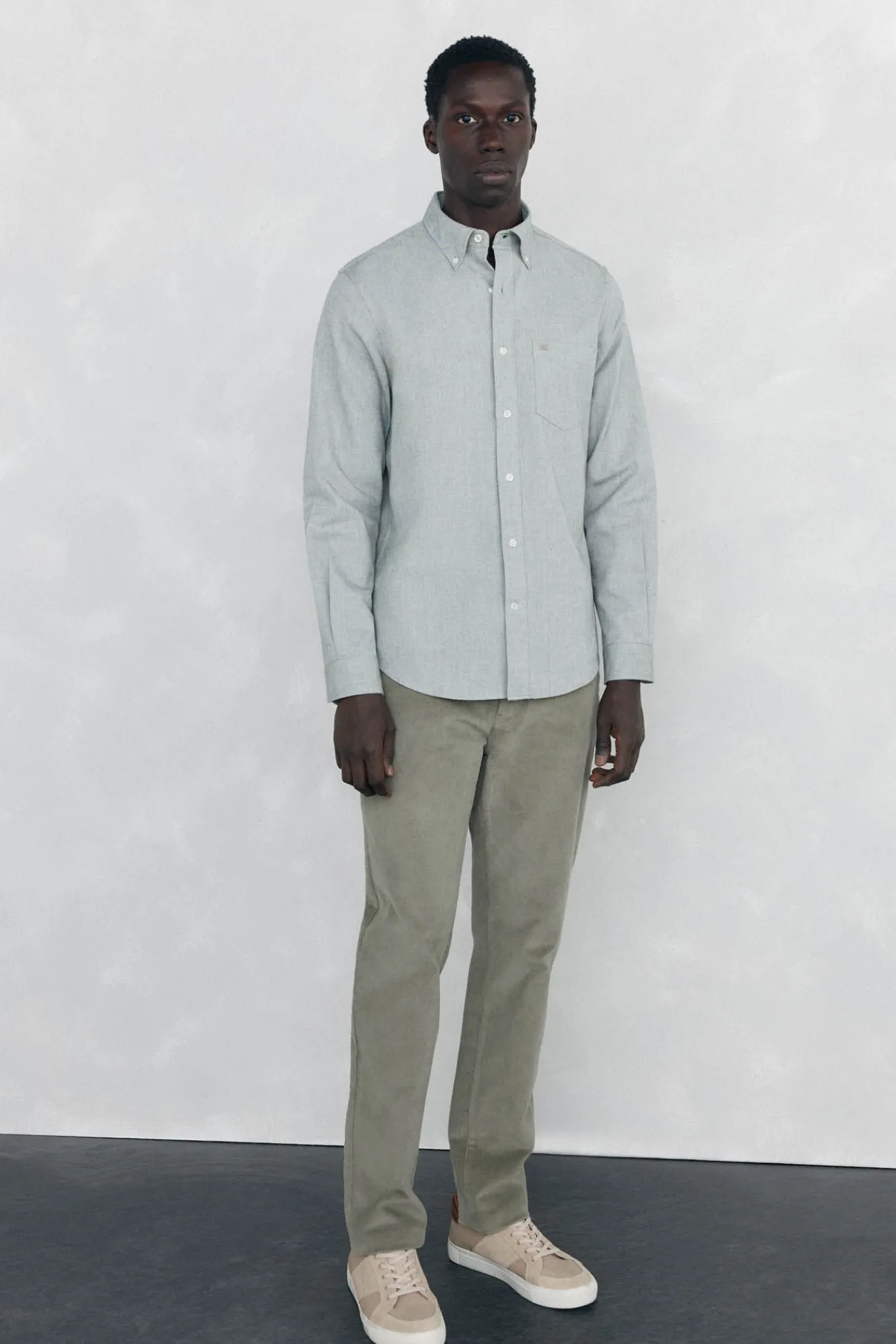 Pedro del Hierro Camisas-Camisa Oxford Lisa Escovada Verde