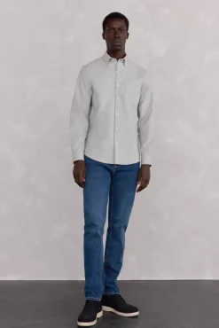 Pedro del Hierro Camisas-Camisa Oxford Lisa Escovada Cizento