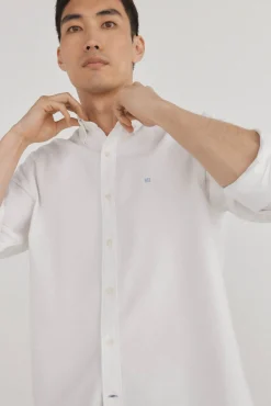 Pedro del Hierro Camisas-Camisa oxford liso e icônica Branco