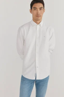 Pedro del Hierro Camisas-Camisa oxford liso e icônica Branco