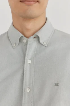 Pedro del Hierro Camisas-Camisa oxford liso e icônica Verde