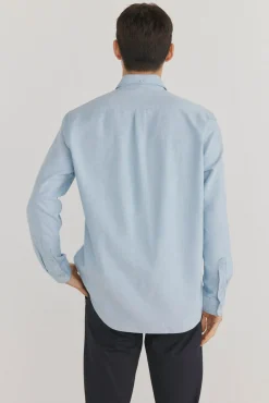Pedro del Hierro Camisas-Camisa oxford liso e icônica Turquesa