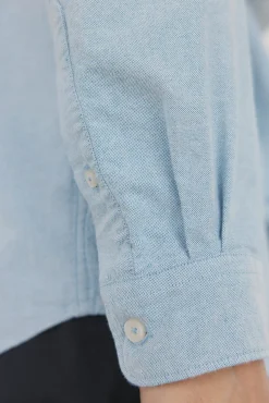 Pedro del Hierro Camisas-Camisa oxford liso e icônica Turquesa