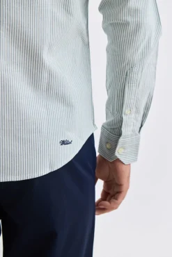 Williot Camisas-Camisa Oxford Listrada Verde