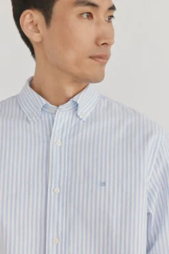 Pedro del Hierro Camisas-Camisa Oxford Listrada Candela Icônica Azul