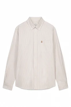 Cortefiel Camisas-Camisa oxford listrada com vela Ecru
