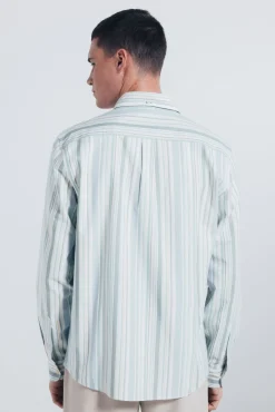 Springfield Camisas-Camisa oxford riscas verde