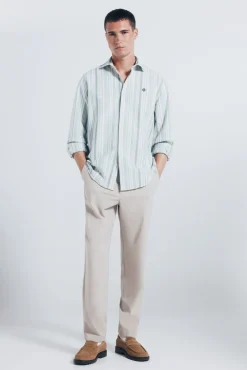 Springfield Camisas-Camisa oxford riscas verde