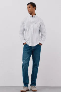 Cortefiel Camisas-Camisa oxford riscas Azul