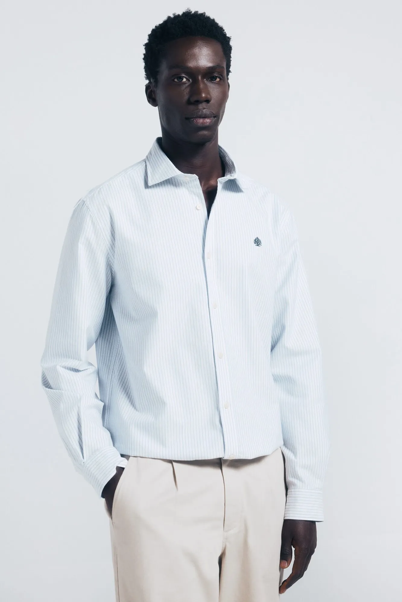 Springfield Camisas-Camisa oxford riscas azul