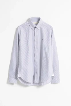 PuroEGO Camisas-Camisa oxford riscas de algodão slim Azul