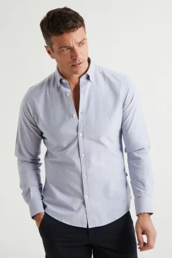 Williot Camisas-Camisa Oxford Slim Fit Azul