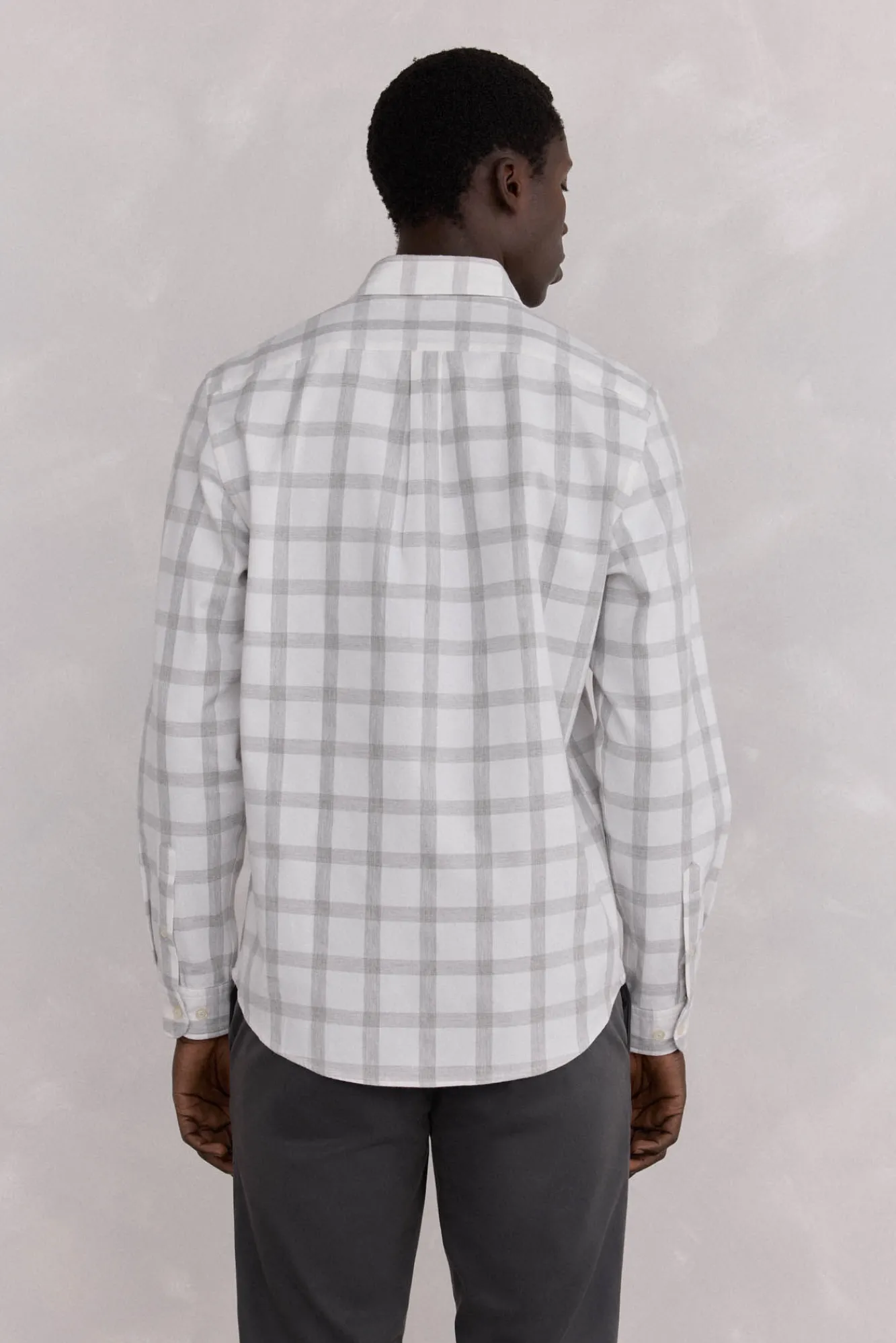 Pedro del Hierro Camisas-Camisa Oxford Xadrez Escovada Cizento