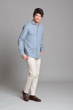 Cloking Camisas-Camisa Piqué Azul