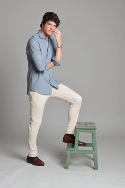 Cloking Camisas-Camisa Piqué Azul