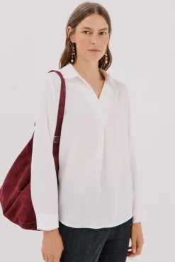 Cortefiel Blusas-Camisa plissada Branco