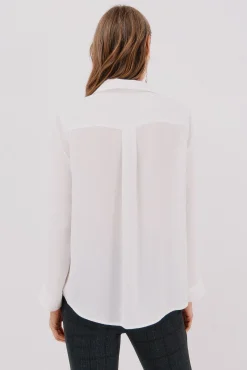 Cortefiel Blusas-Camisa plissada Branco