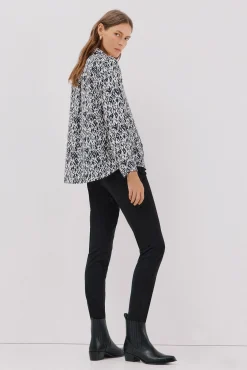 Cortefiel Blusas-Camisa plissada Impress&atilde;o