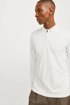 Jack & Jones Polos-Camisa polo clássica de manga comprida Branco