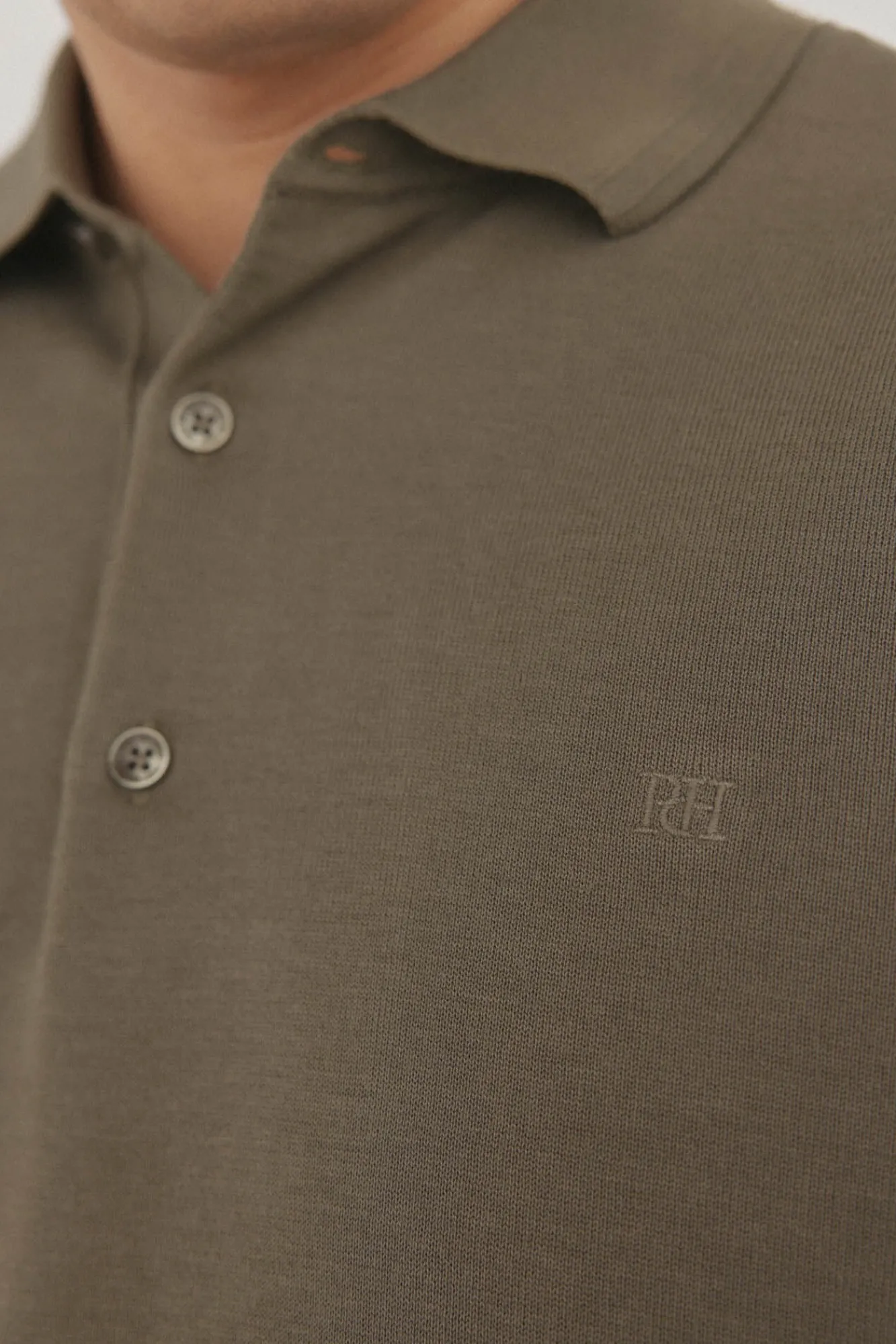 Pedro del Hierro Polos|Camisolas-Camisa polo de algodão de manga curta premium Verde