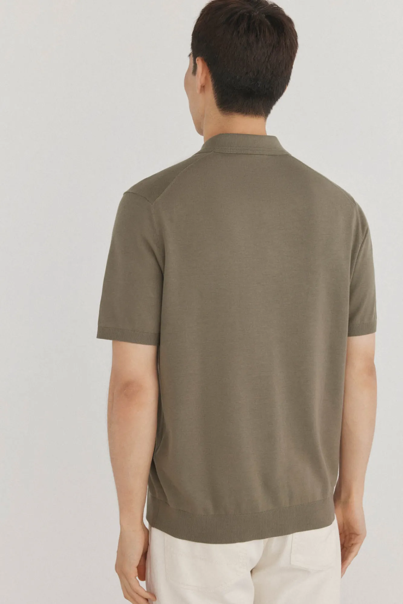 Pedro del Hierro Polos|Camisolas-Camisa polo de algodão de manga curta premium Verde