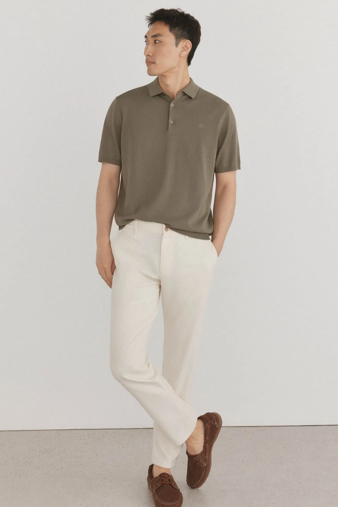 Pedro del Hierro Polos|Camisolas-Camisa polo de algodão de manga curta premium Verde