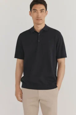 Pedro del Hierro Polos|Camisolas-Camisa polo de algodão de manga curta premium Azul