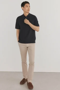 Pedro del Hierro Polos|Camisolas-Camisa polo de algodão de manga curta premium Azul