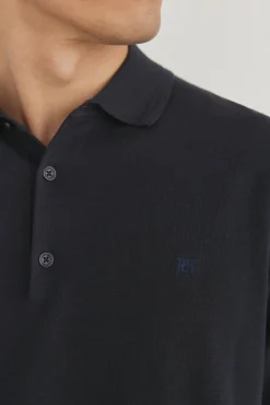 Pedro del Hierro Polos|Camisolas-Camisa polo de algodão de manga curta premium Azul