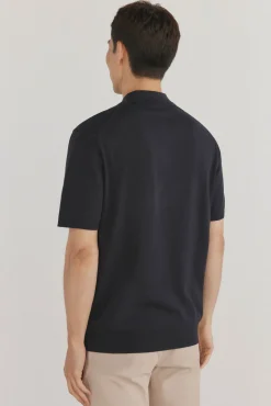 Pedro del Hierro Polos|Camisolas-Camisa polo de algodão de manga curta premium Azul