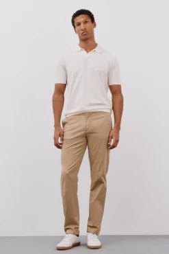 Cortefiel Polos-Camisa polo de algodão estruturada de manga curta Branco