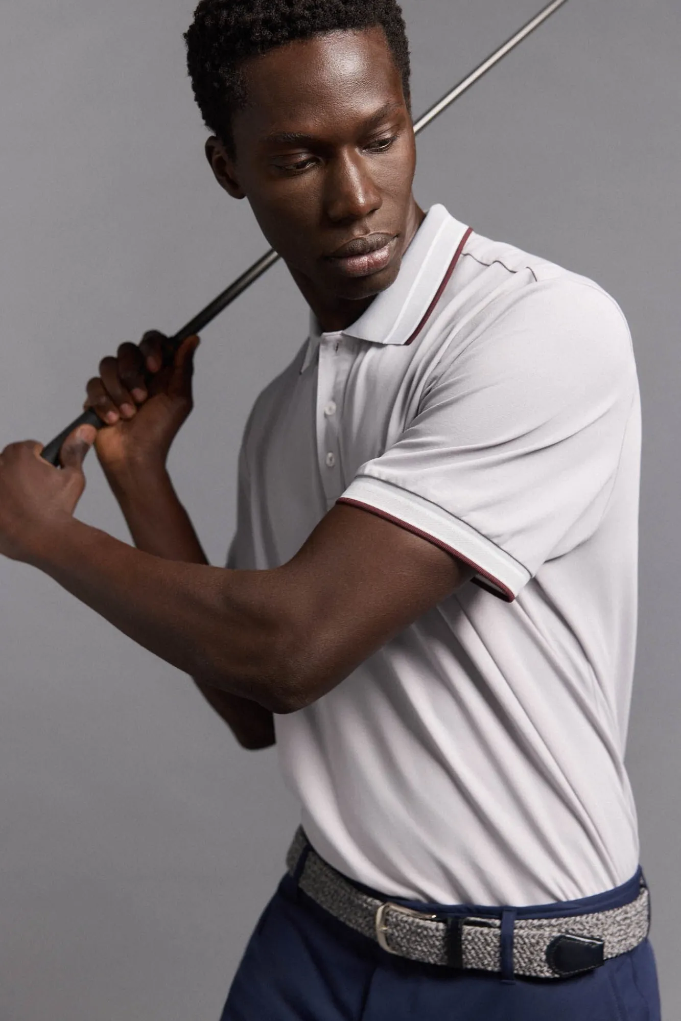 Pedro del Hierro Polos|Desporto-Camisa polo de golfe liso Cizento