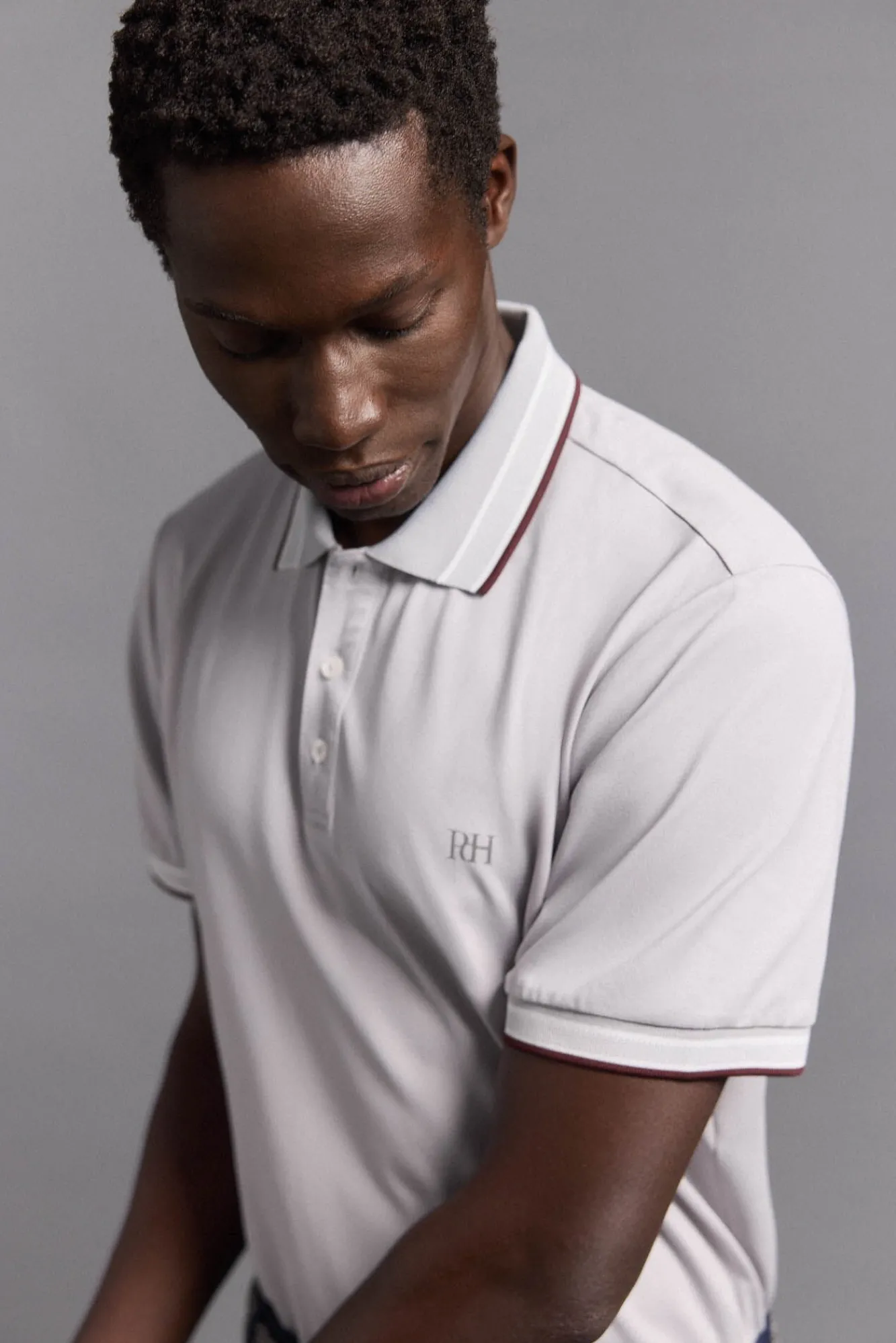 Pedro del Hierro Polos|Desporto-Camisa polo de golfe liso Cizento