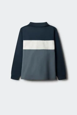 Springfield Kids T-Shirts|Polos-Camisa polo de manga comprida com blocos de cores para menino azul