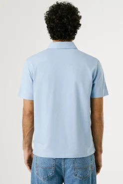 Pepe Jeans Polos-Camisa polo de manga curta com carcela tripla e logo no peito azul