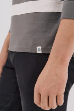 Cortefiel Polos-Camisa polo de rugby riscas Cinzento